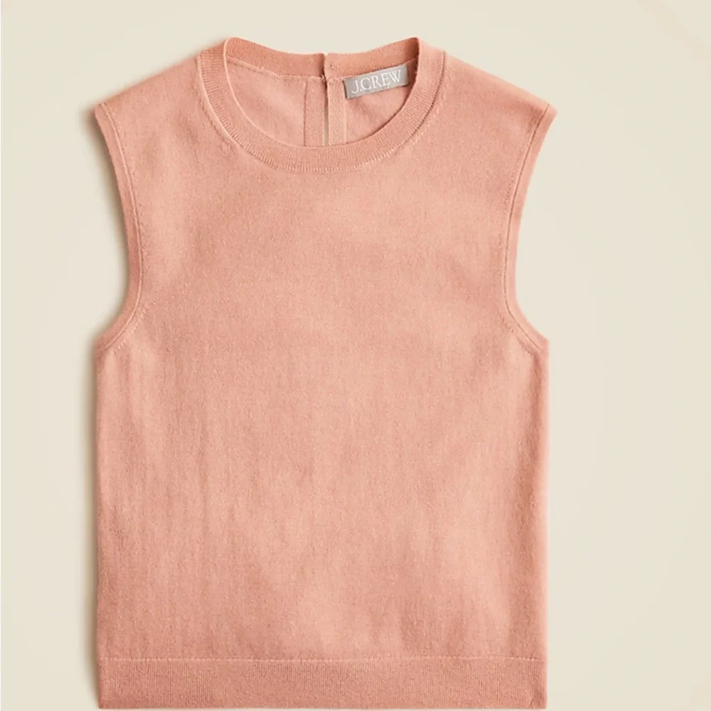 J.Crew Featherweight cashmere-blend cropped sweater shell - Picture 1 of 4